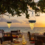 Lampe suspendue conique solaire Starlight IP55 étanche pour décoration de jardin extérieur