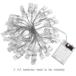Guirlande lumineuse décorative 40 LED, 4m, pour photos, fêtes, mariages, décoration de Noël, fonctionne avec 3 piles AA