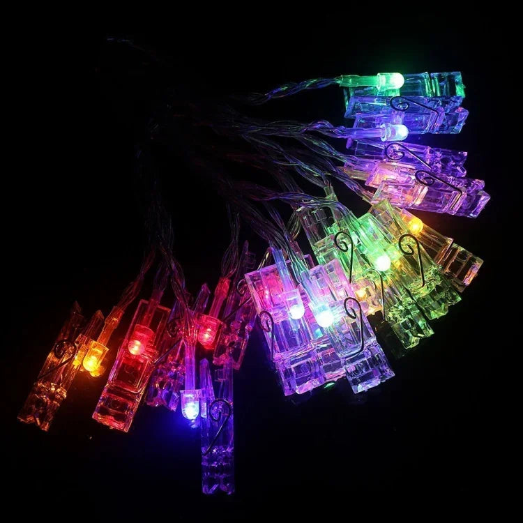 Guirlande lumineuse décorative 40 LED, 4m, pour photos, fêtes, mariages, décoration de Noël, fonctionne avec 3 piles AA