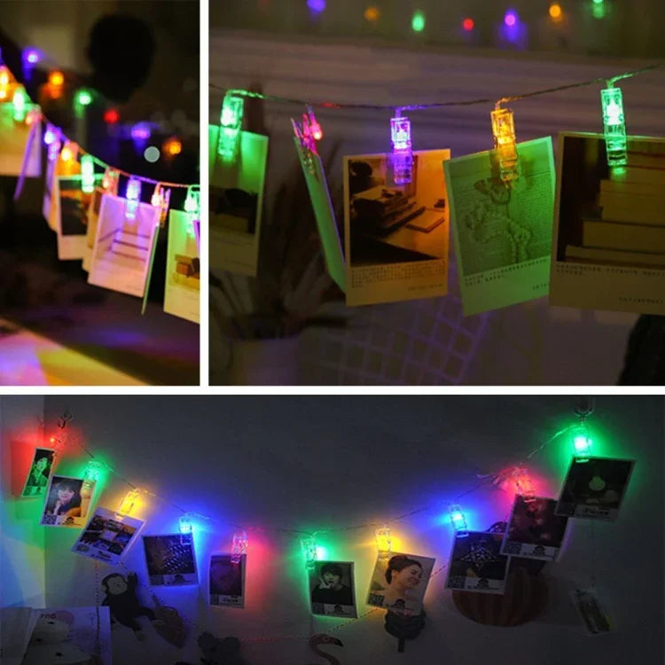 Guirlande lumineuse décorative 40 LED, 4m, pour photos, fêtes, mariages, décoration de Noël, fonctionne avec 3 piles AA