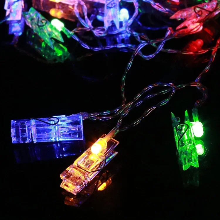 80 LED 3 x piles AA Boîte Guirlandes Lampe Lumière décorative pour maison Accrochage de photos, Fête DIY, Mariage, Décoration de Noël, 10m