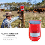 Alarme solaire sonore et lumineuse Étanche IP65 110 dB Alarme antivol