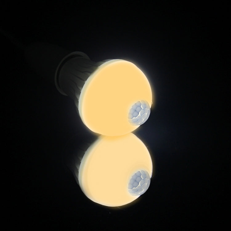 Ampoule LED E27 5W 12 LED SMD 5730 300LM avec détecteur de mouvement infrarouge, distance de détection : 4-6m, AC 220V, lumière blanche E27 5W, blanc chaud E27 5W