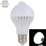 Ampoule LED à détecteur de mouvement infrarouge E27 7W 16 LED SMD 5730 450LM, Distance de détection : 4-6m, AC 220V, Lumière blanche E27 7W