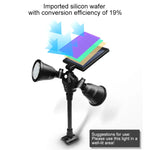 Spot projecteur LED robot solaire, double tête avec capteur intelligent pour pelouse extérieure