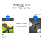 Spot projecteur LED robot solaire, double tête avec capteur intelligent pour pelouse extérieure