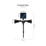 Spot projecteur LED robot solaire, double tête avec capteur intelligent pour pelouse extérieure