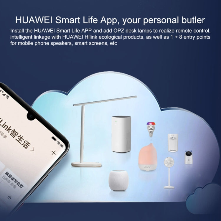 Lampe de Bureau LED Intelligente Pliante Huawei OPPLE Réglable Luminosité de Lecture, Supporte HUAWEI HiLink