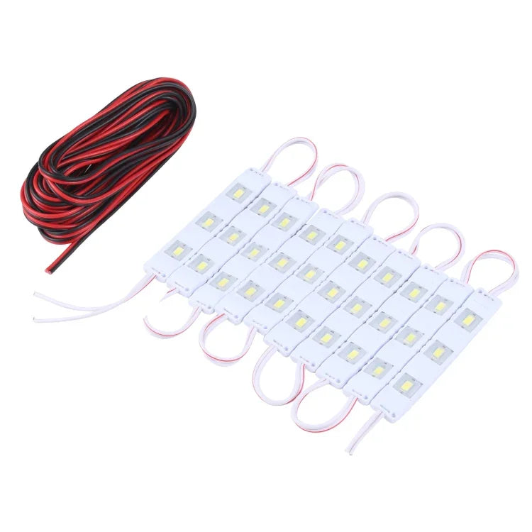 Modules LED 30 LED 5630 SMD Lumière blanche Étanche Lumière décorative, câble 5M, DC 12V, 30 LED 5630 SMD
