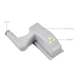 Lampe LED universelle pour charnière intérieure 0,3W Capteur 3 LED Veilleuse de placard Ampoule ON/OFF automatique, 1 PC lumière blanche, 1 PC blanc chaud