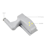 Lampe LED universelle pour charnière intérieure 0,3W Capteur 3 LED Veilleuse de placard Ampoule ON/OFF automatique, 1 PC lumière blanche, 1 PC blanc chaud