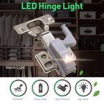 Lampe LED universelle pour charnière intérieure 0,3W Capteur 3 LED Veilleuse de placard Ampoule ON/OFF automatique, 1 PC lumière blanche, 1 PC blanc chaud