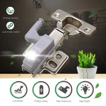 10 PCS 0.3W Lampe à détecteur LED universelle à charnière intérieure pour armoire, 3 LED, veilleuse à allumage/extinction automatique, 10 PCS lumière blanche, 10 PCS blanc chaud