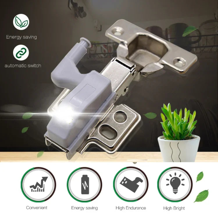 10 PCS 0.3W Lampe à détecteur LED universelle à charnière intérieure pour armoire, 3 LED, veilleuse à allumage/extinction automatique, 10 PCS lumière blanche, 10 PCS blanc chaud