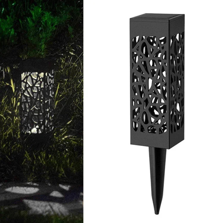 Lampe de pelouse de jardin solaire creuse d'extérieur