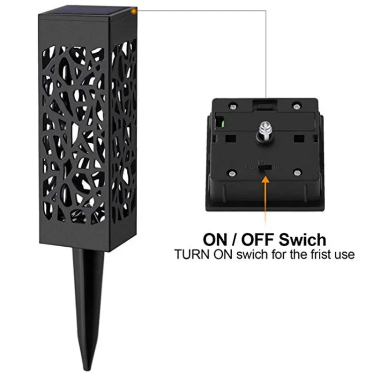 Lampe de pelouse de jardin solaire creuse d'extérieur
