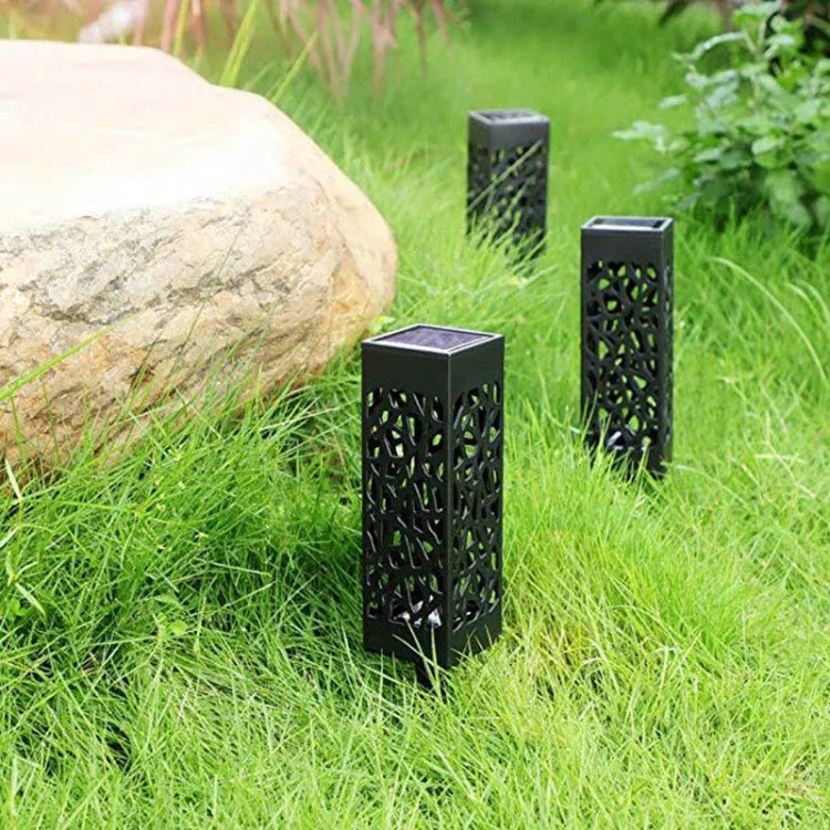 Lampe de pelouse de jardin solaire creuse d'extérieur