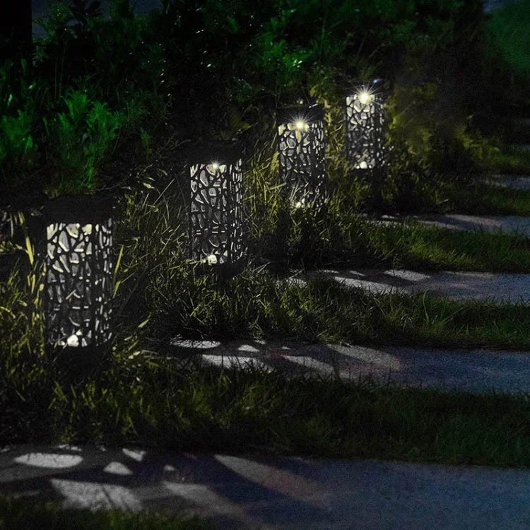 Lampe de pelouse de jardin solaire creuse d'extérieur