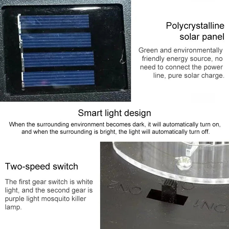 Lampe paysagère à LED solaire anti-moustiques et anti-nuisibles pour pelouse de ferme IP44 étanche