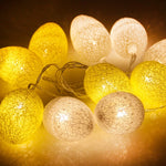 Guirlande lumineuse LED 1,8 m à piles 10 LED en coton filé Œuf de Pâques, décoration de maison pour fêtes, 1,8 m (à piles)