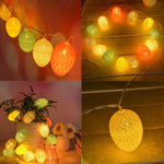 Guirlande lumineuse LED 1,8 m à piles 10 LED en coton filé Œuf de Pâques, décoration de maison pour fêtes, 1,8 m (à piles)