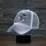 Lampe de table à vision LED 3D colorée en forme de casquette de baseball, version télécommandée 16 couleurs, version télécommandée 16 couleurs