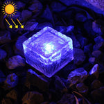Lampe décorative de jardin LED d'extérieur IP68 étanche à l'énergie solaire en verre trempé, encastrable, avec panneau solaire de 0,2 W
