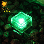 Lampe décorative de jardin LED d'extérieur IP68 étanche à l'énergie solaire en verre trempé, encastrable, avec panneau solaire de 0,2 W