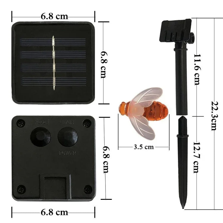 Guirlande lumineuse décorative extérieure solaire 6,5m 30 LED abeille blanc chaud avec panneau solaire 100mA / 1,2V, 30 LED