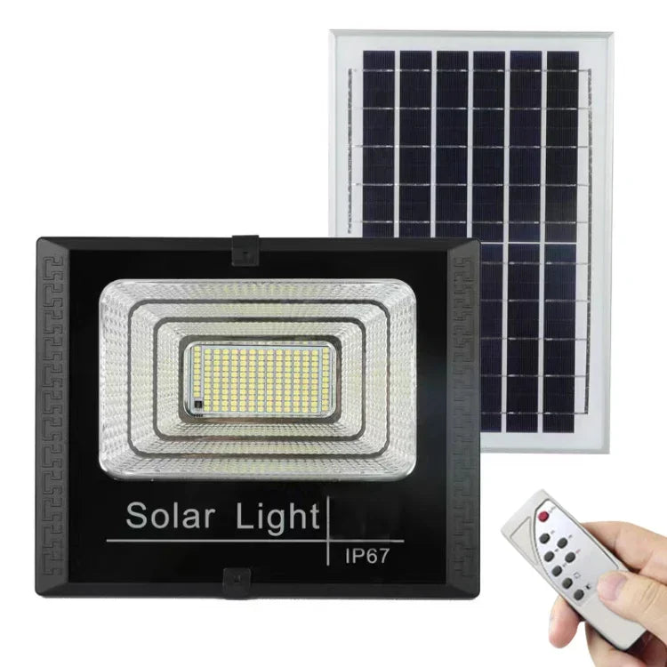 Projecteur solaire étanche 10W 100 LED IP67 avec télécommande, 10W