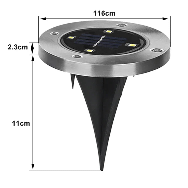 Lampe encastrable SMD 5050 pour extérieur, allée, jardin, terrasse, 4 LED lumière blanche, 4 LED lumière blanc chaud