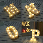 Lumière de vacances LED blanche chaude autonome à piles sèches, N, A, B, O, C, P, D, Q, E, R, F, G, T, U, I, V, W, J, X, K, L, M, Z