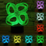 Lampe de bureau/veilleuse créative visuelle stéréo à 7 couleurs, style abstrait à quatre cercles