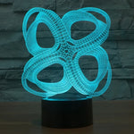 Lampe de bureau/veilleuse créative visuelle stéréo à 7 couleurs, style abstrait à quatre cercles