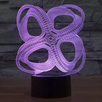 Lampe de bureau/veilleuse créative visuelle stéréo à 7 couleurs, style abstrait à quatre cercles