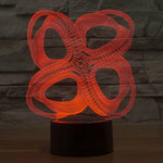 Lampe de bureau/veilleuse créative visuelle stéréo à 7 couleurs, style abstrait à quatre cercles