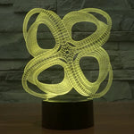 Lampe de bureau/veilleuse créative visuelle stéréo à 7 couleurs, style abstrait à quatre cercles