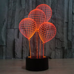 Lampe de table créative 7 couleurs à décoloration visuelle stéréo, lampe de nuit, style ballon