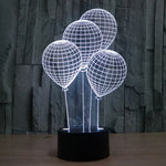 Lampe de table créative 7 couleurs à décoloration visuelle stéréo, lampe de nuit, style ballon
