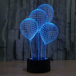 Lampe de table créative 7 couleurs à décoloration visuelle stéréo, lampe de nuit, style ballon