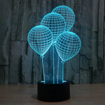 Lampe de table créative 7 couleurs à décoloration visuelle stéréo, lampe de nuit, style ballon