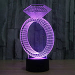 Lampe de bureau créative avec décoloration 7 couleurs, lampe de nuit à vision stéréo, style bague en diamant