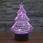 Lampe de chevet créative 7 couleurs à décoloration visuelle stéréo, style sapin de Noël
