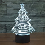 Lampe de chevet créative 7 couleurs à décoloration visuelle stéréo, style sapin de Noël