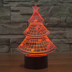 Lampe de chevet créative 7 couleurs à décoloration visuelle stéréo, style sapin de Noël