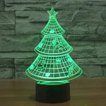 Lampe de chevet créative 7 couleurs à décoloration visuelle stéréo, style sapin de Noël