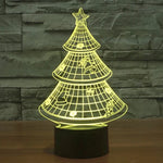 Lampe de chevet créative 7 couleurs à décoloration visuelle stéréo, style sapin de Noël