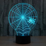 Lampe de bureau Lampe de nuit créative à vision stéréoscopique, 7 couleurs décolorées, style toile d'araignée