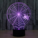 Lampe de bureau Lampe de nuit créative à vision stéréoscopique, 7 couleurs décolorées, style toile d'araignée