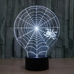 Lampe de bureau Lampe de nuit créative à vision stéréoscopique, 7 couleurs décolorées, style toile d'araignée